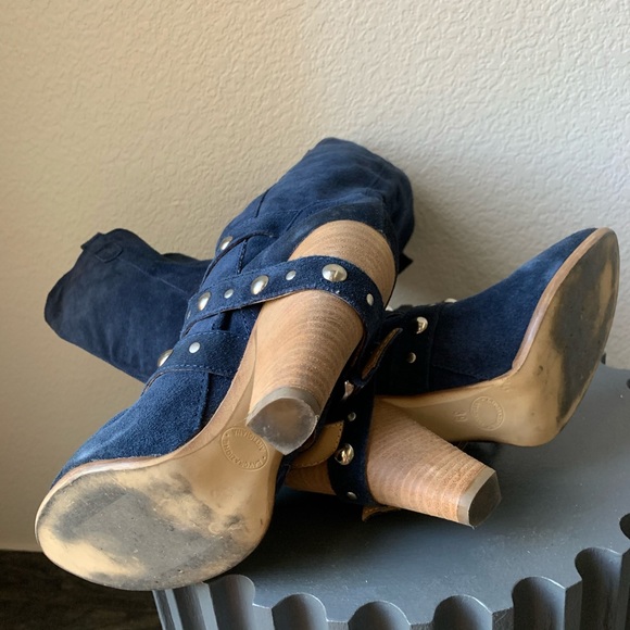 $78🔥Navy suede boots size 39 or 8.5 US - Picture 5 of 7